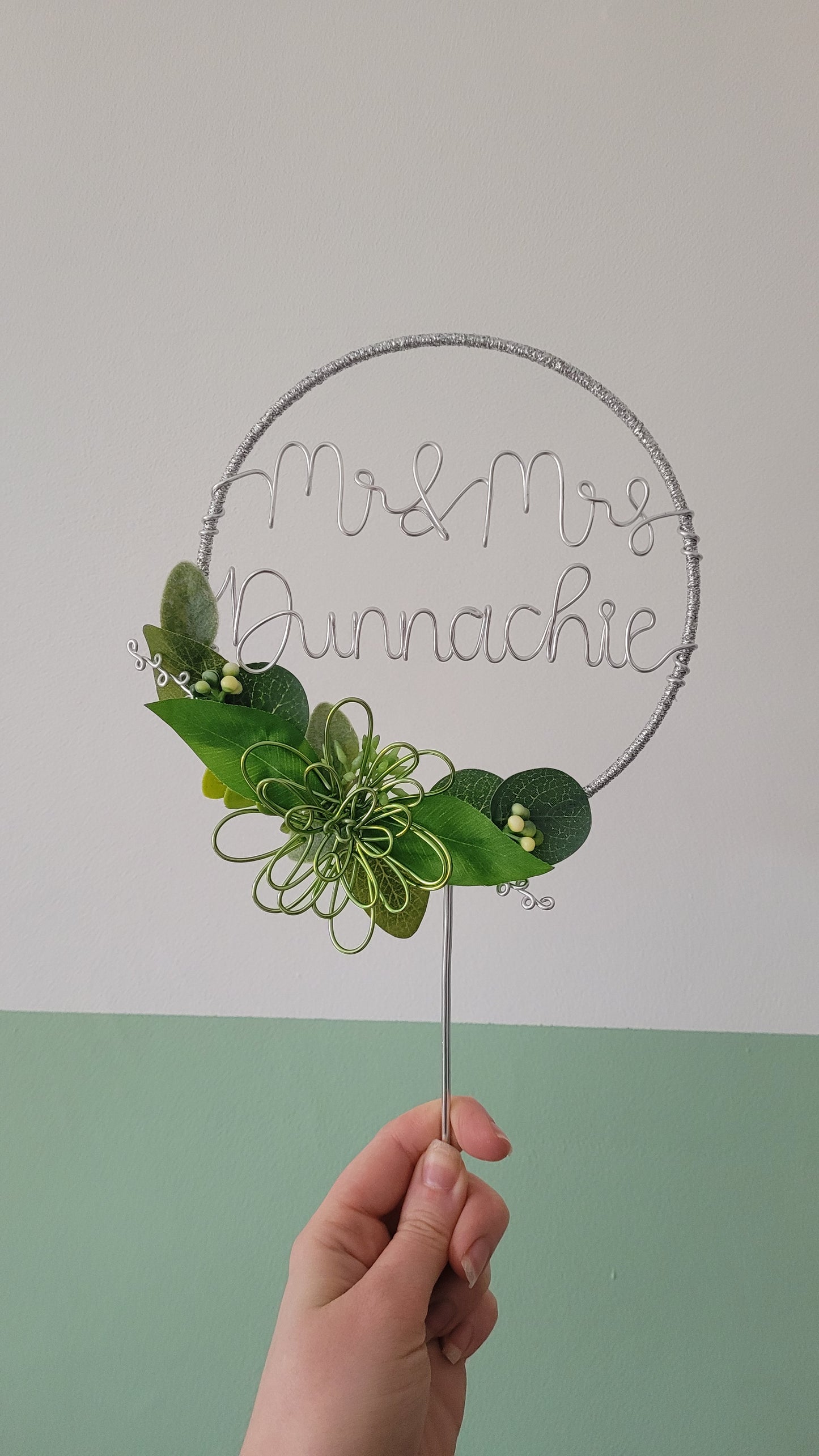 Wedding Hoop Cake Topper (up to 12 characters)