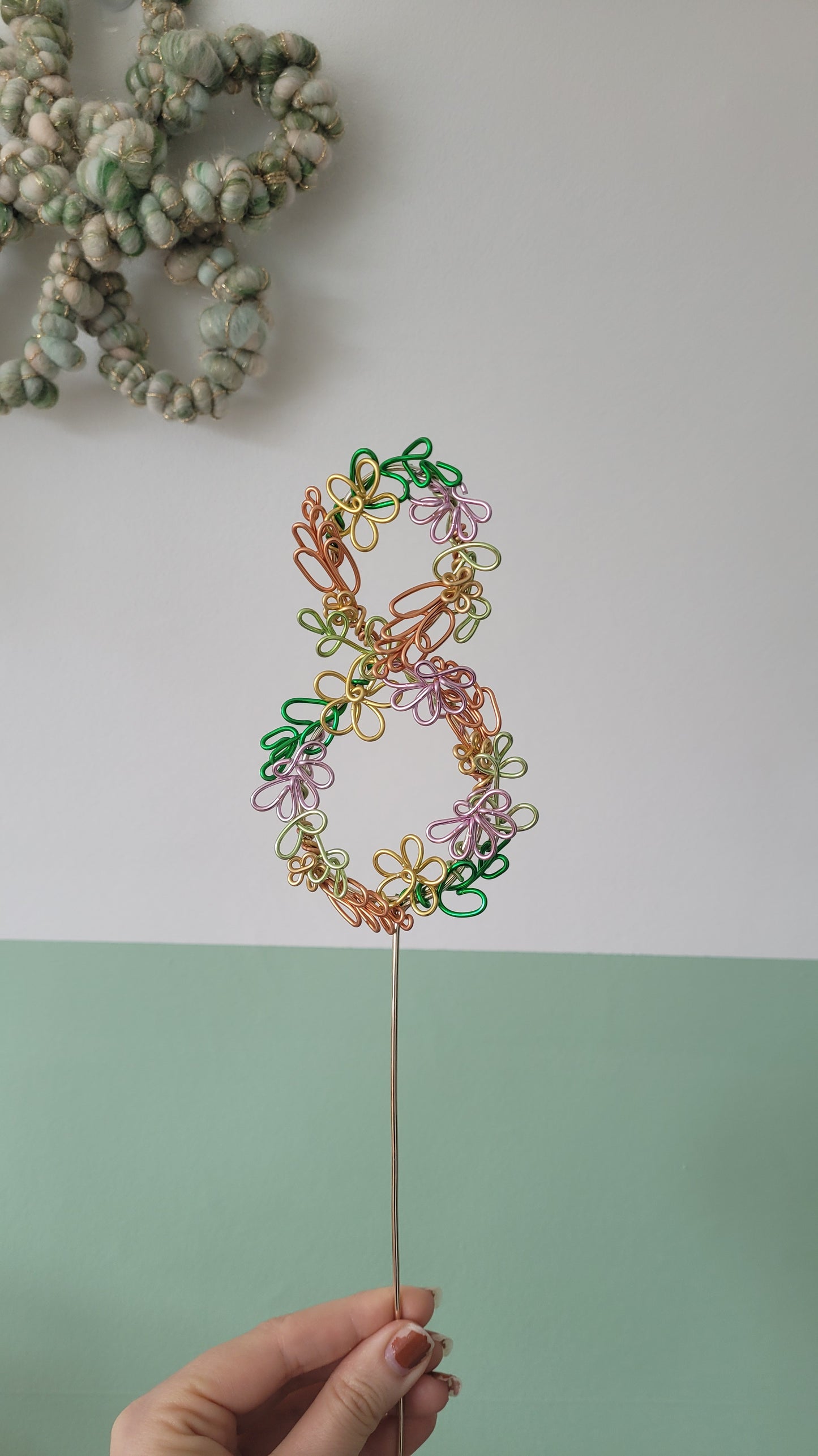 Golden Floral Number Cake Topper