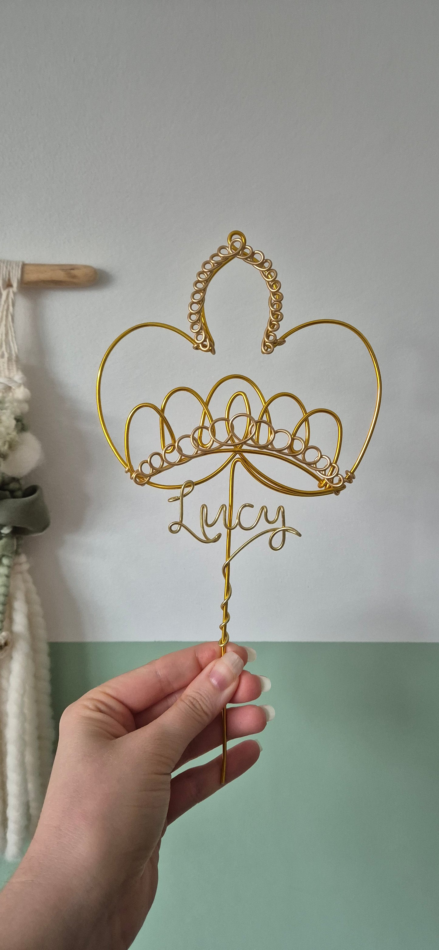 Gold Crown Cake Topper (Personalised)