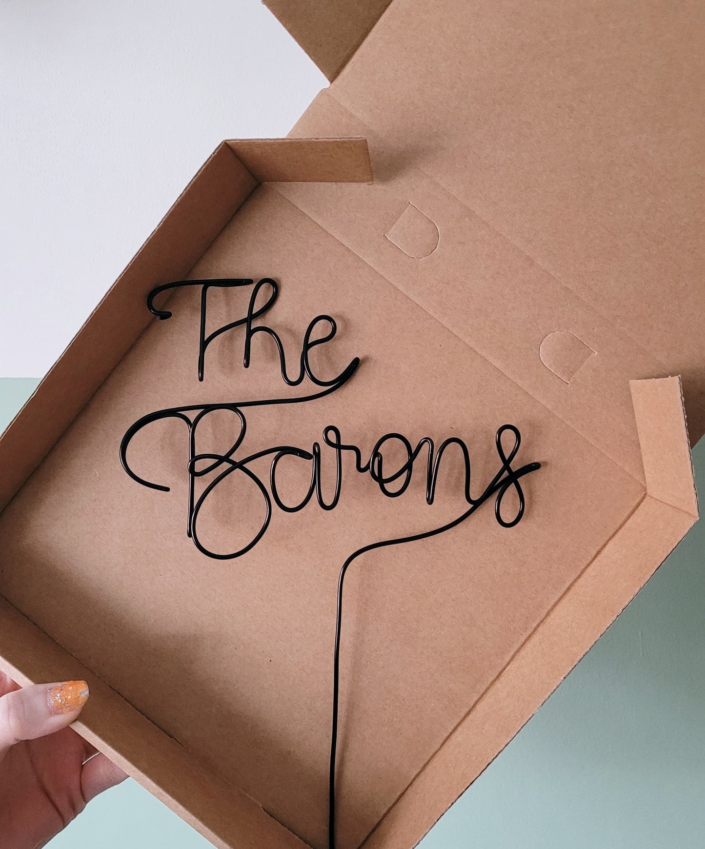 Plain Wire Surname Cake Topper (13 characters and over)