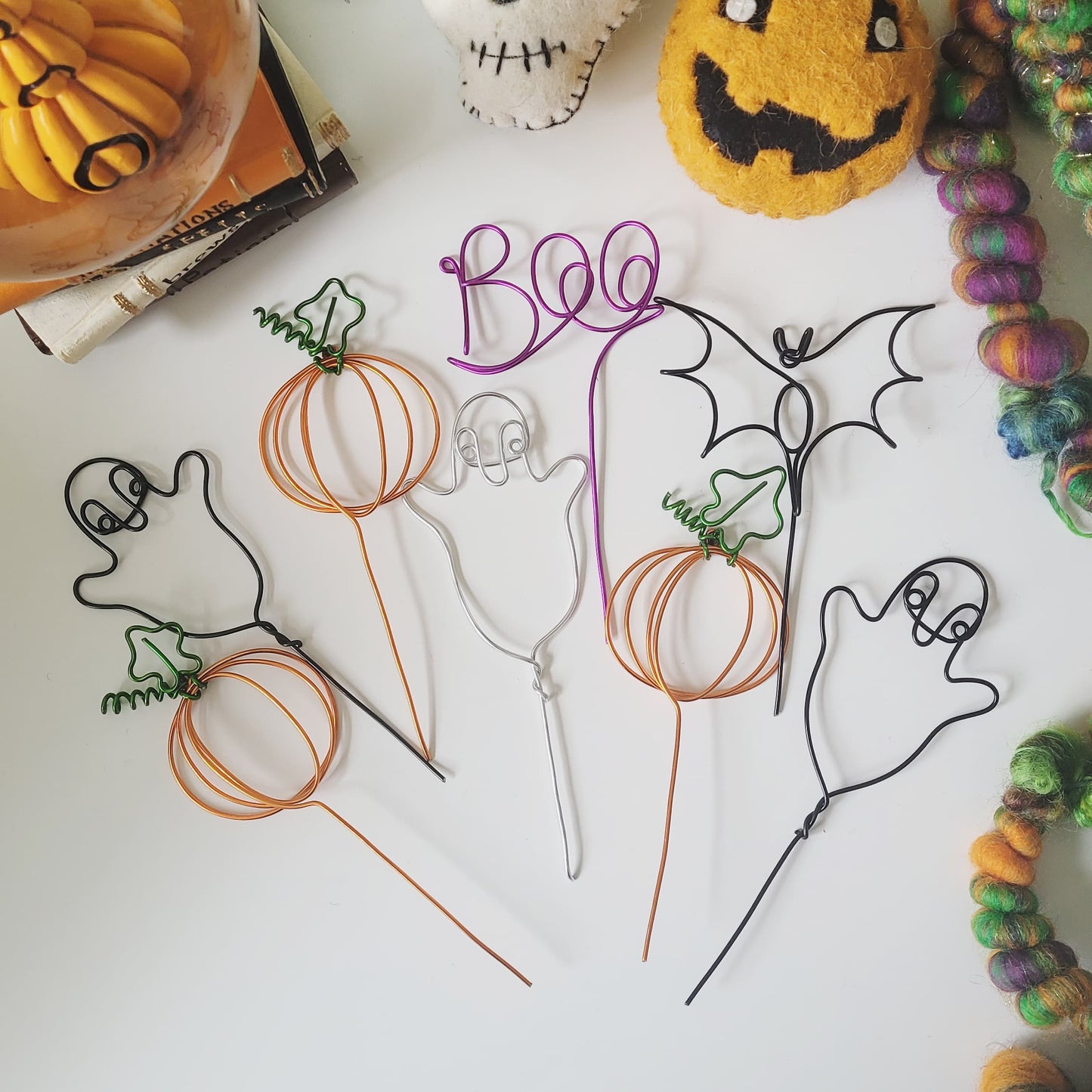 Halloween Boo wire stems