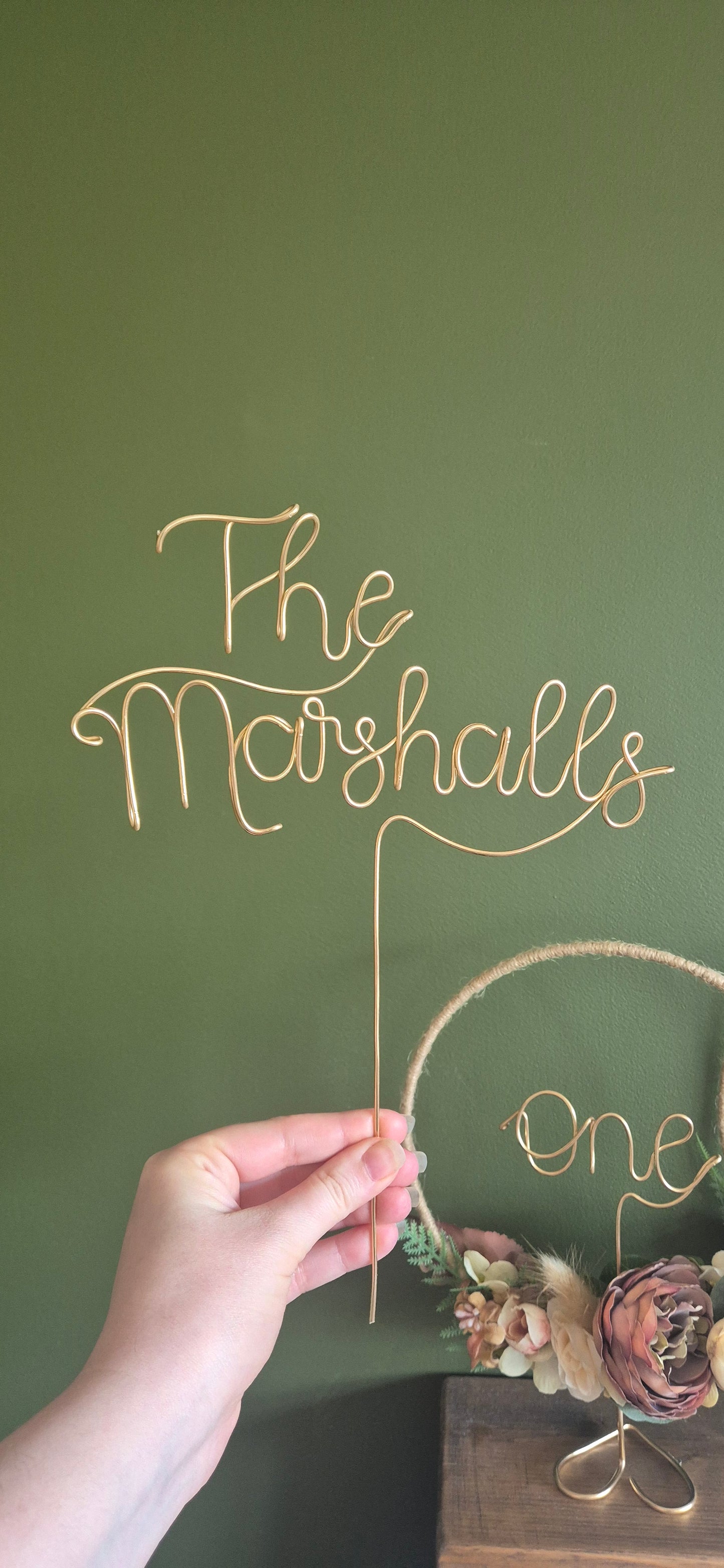 Plain Wire Surname Cake Topper (up to 12 characters)