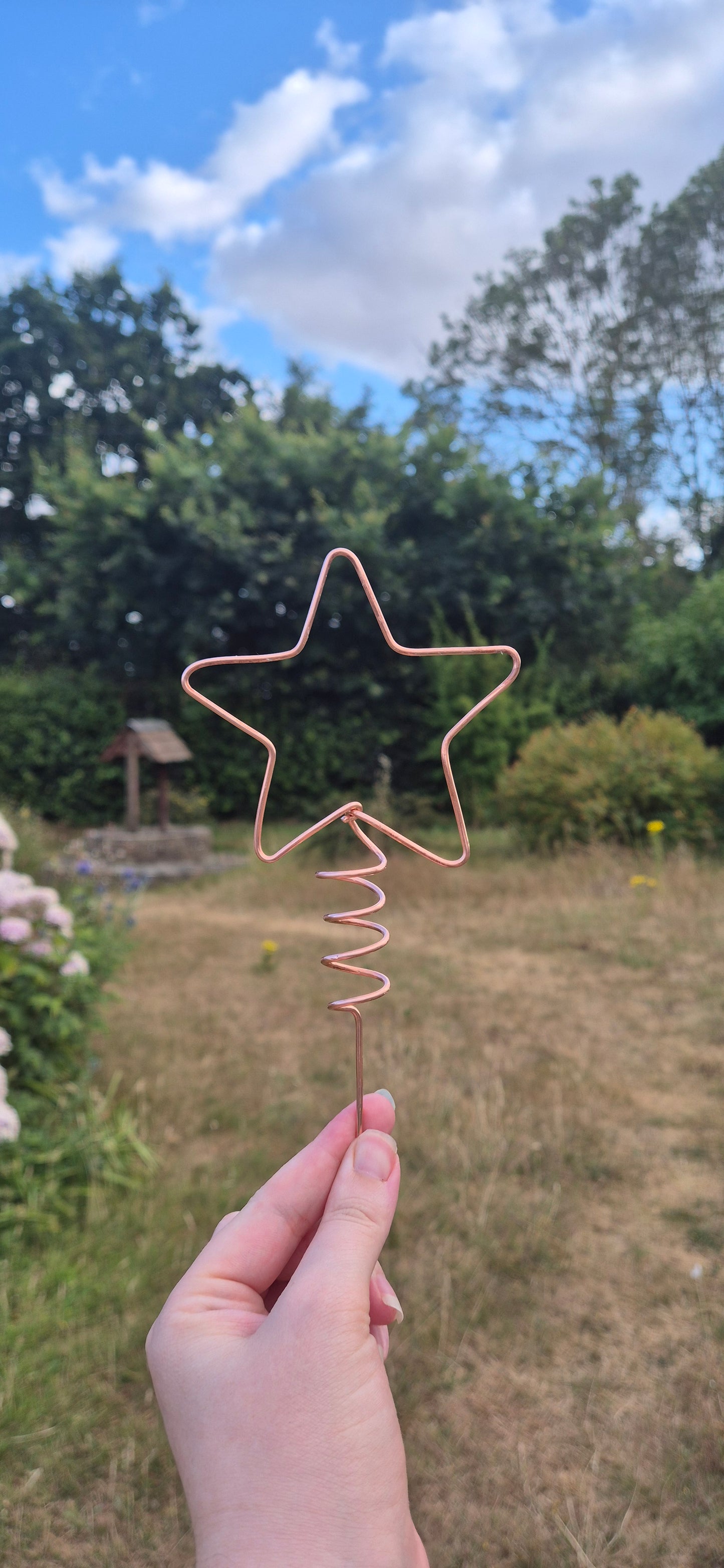 Copper star plant stake